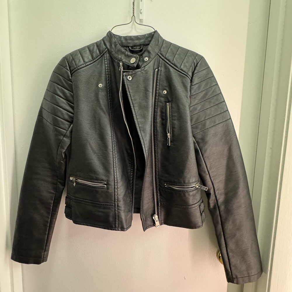 Women’s Zara Faux Leather Biker Jacket